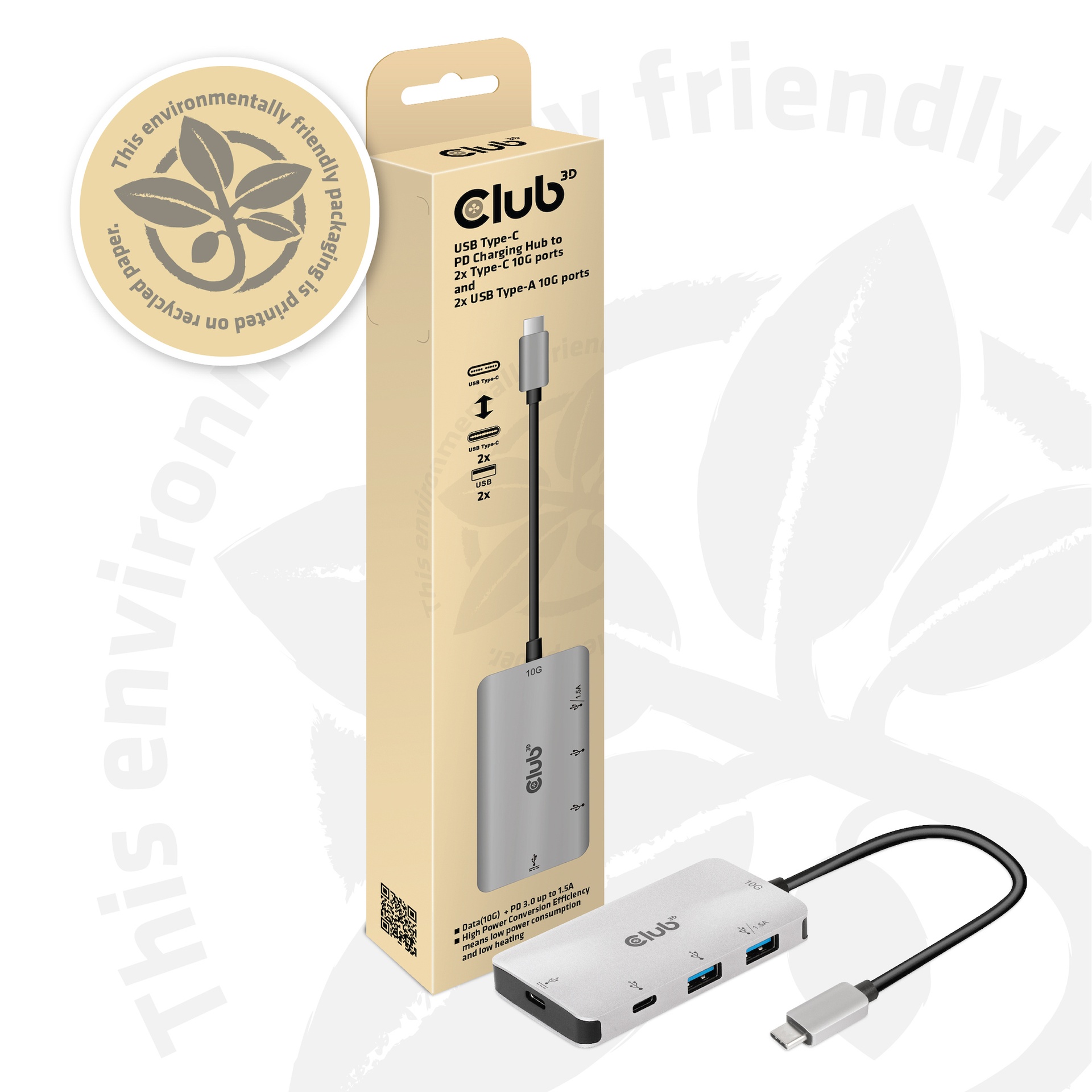 USB-C®10Gbps PD Charging Hub to 2x -C® 10G ports and 2x USB Type-A 10G ports - Image 8