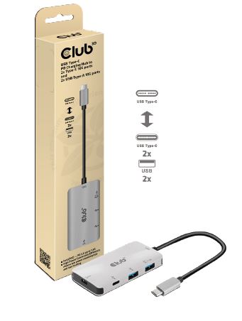 USB-C®10Gbps PD Charging Hub to 2x -C® 10G ports and 2x USB Type-A 10G ports