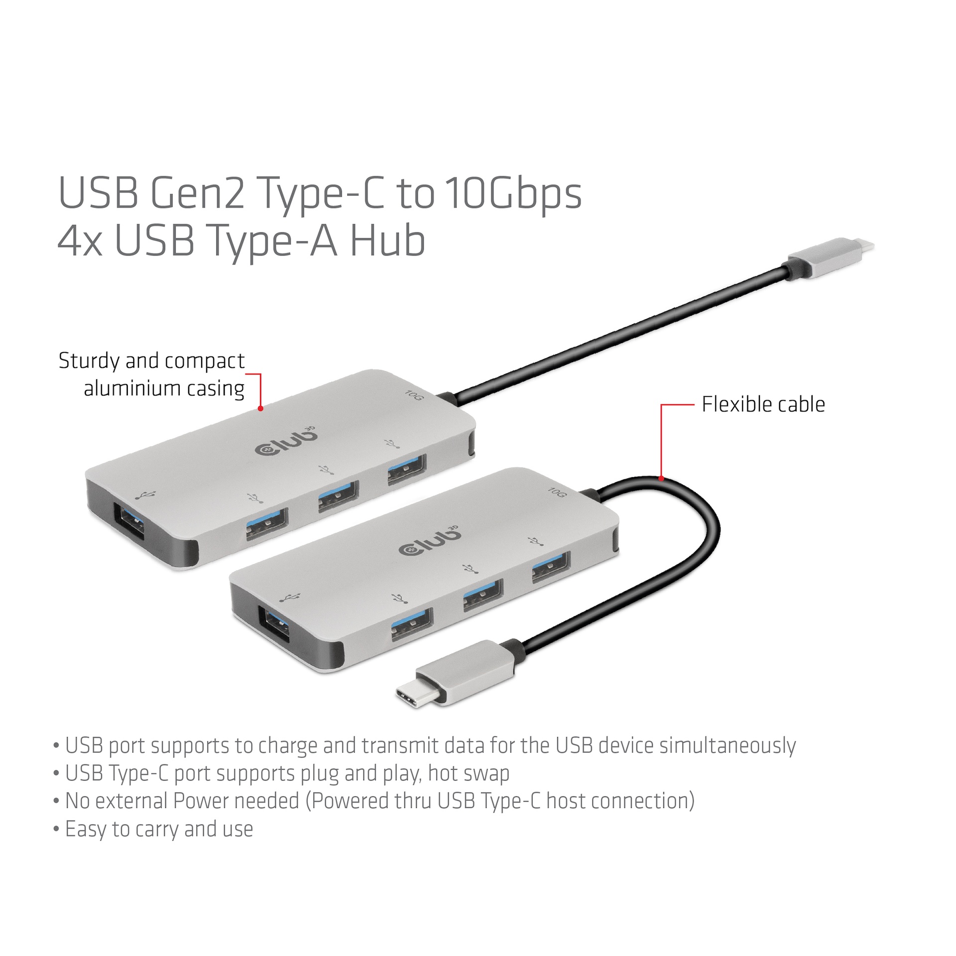 USB-C to 10Gbps 4x USB Type-A Hub USB GEN 2 - Image 6