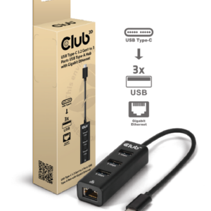USB-C® 5Gbps to 3 Ports USB Type-A Hub with Gigabit Ethernet 3.2 GEN 1