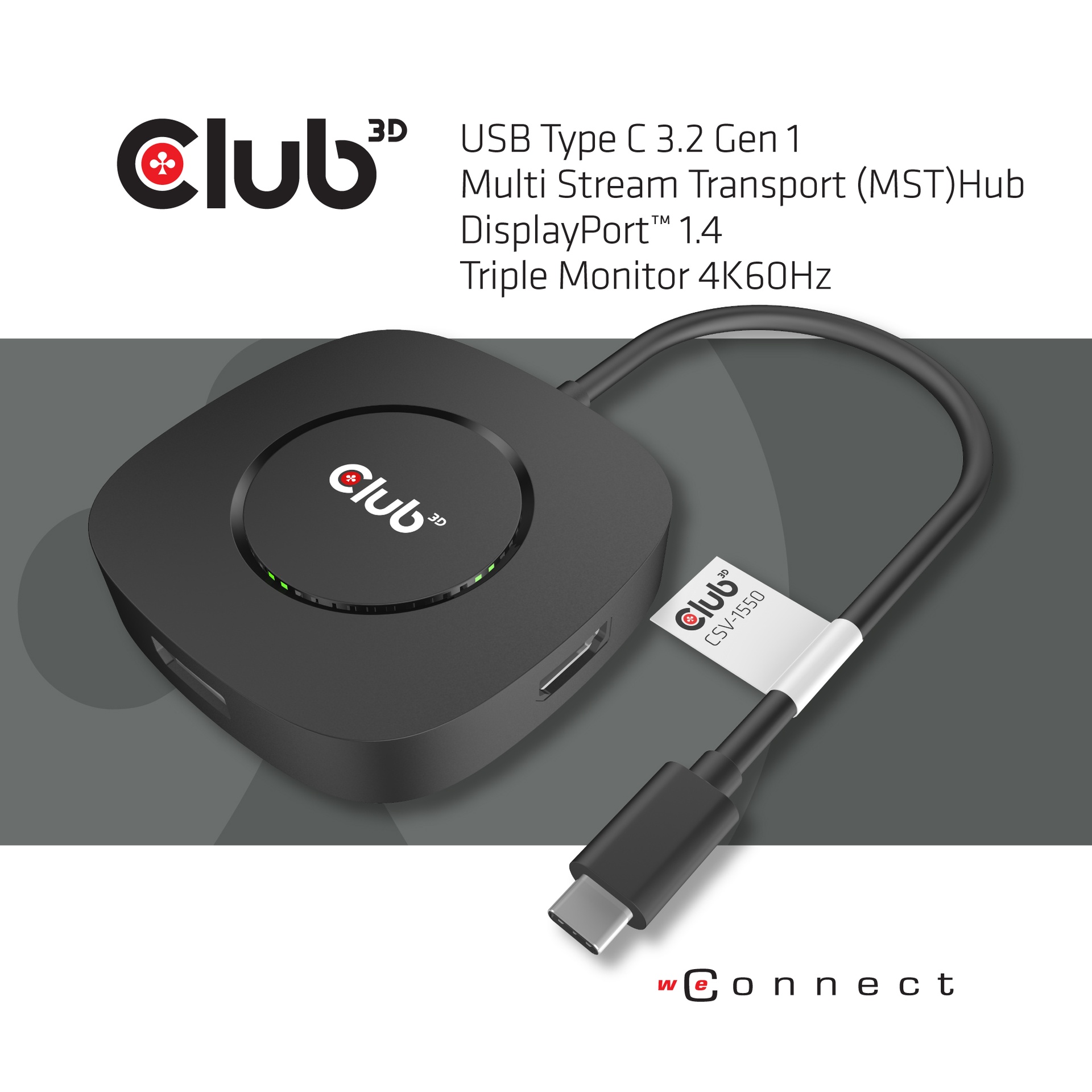 USB-C®Multi Stream Transport (MST)Hub DisplayPort™1.4 Triple Monitor - Image 2