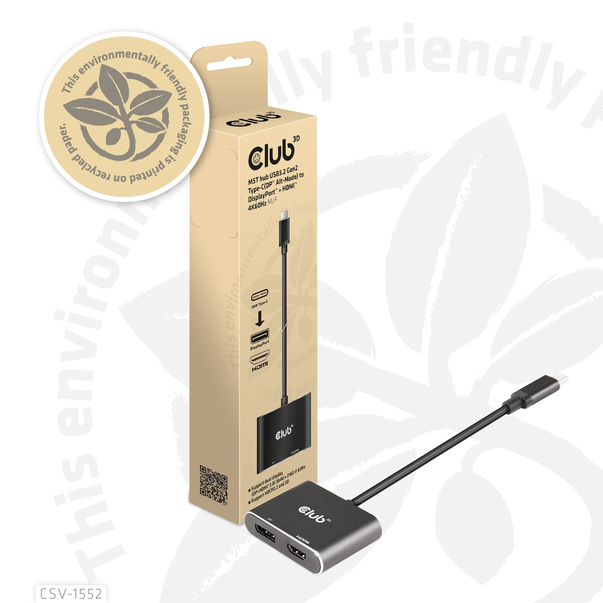 MST hub USB-C®(DP Alt-Mode) to DisplayPort™ + HDMI™ 4K60Hz M/F - Image 7