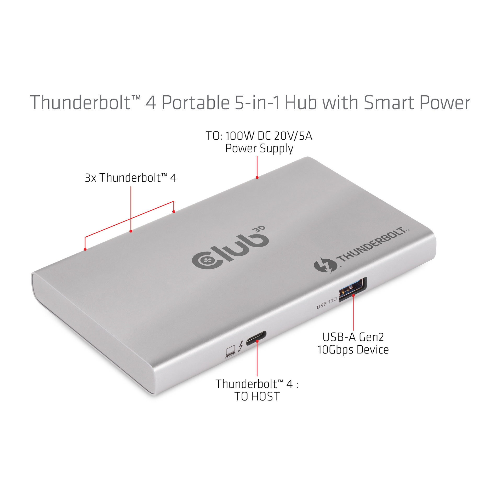 Thunderbolt™4 Portable 5-in-1 Hub with Smart Power - Image 7