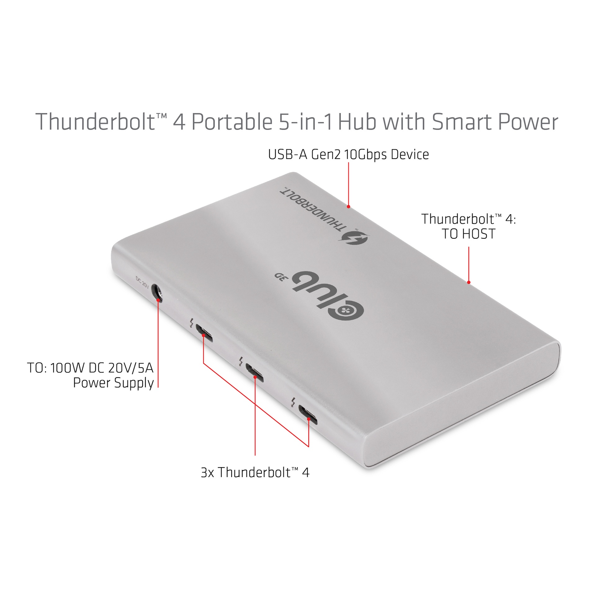 Thunderbolt™4 Portable 5-in-1 Hub with Smart Power - Image 8