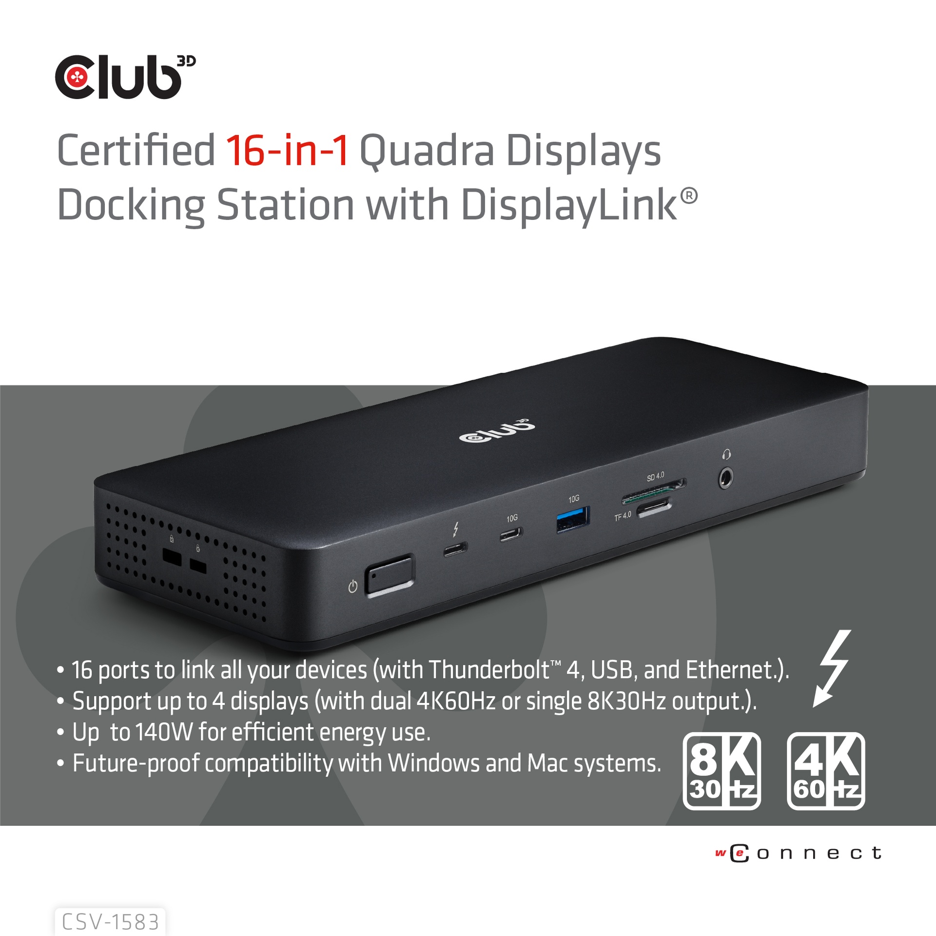 Thunderbolt™ 4 16-in-1 Quadra Displays Docking Station - Image 2