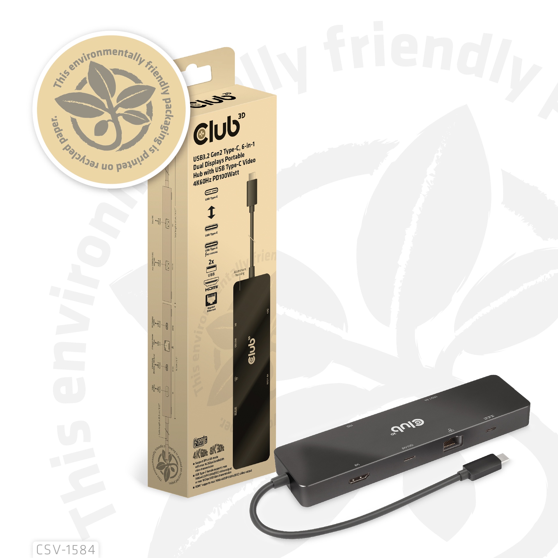 USB-C®, 6-in-1 Dual Displays Portable Dock with USB-C®Video 4K60Hz - Image 12