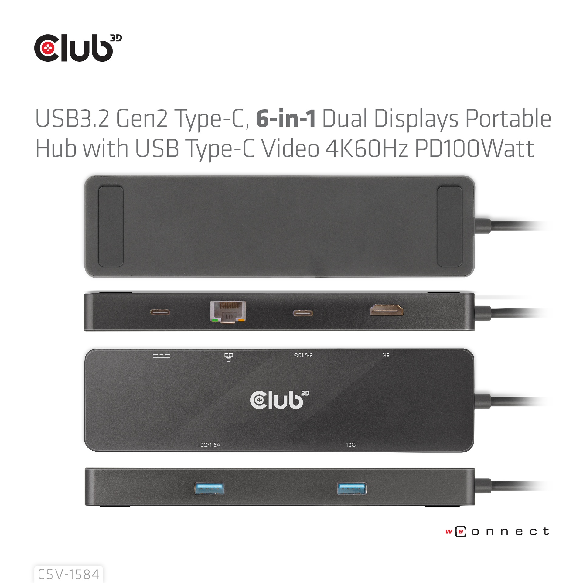 USB-C®, 6-in-1 Dual Displays Portable Dock with USB-C®Video 4K60Hz - Image 7