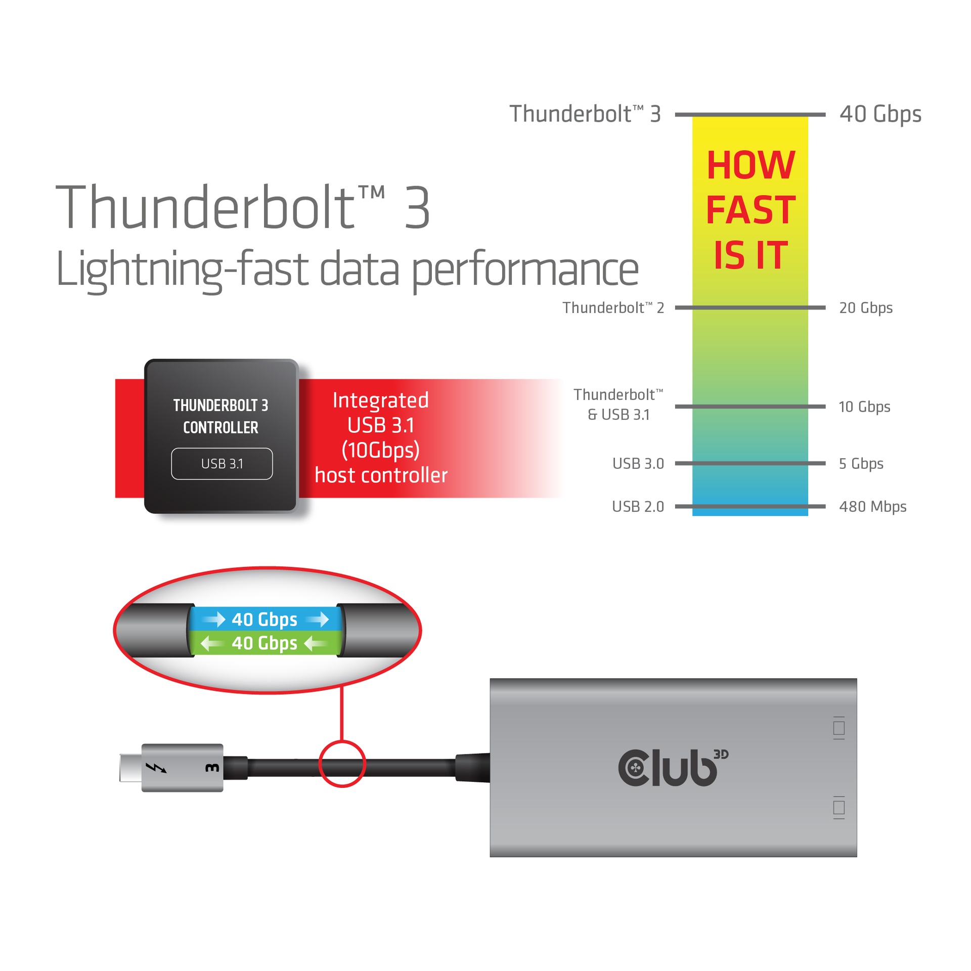 Thunderbolt™ 3 to DisplayPort™ Dual Monitor 4K60Hz M/F - Image 4