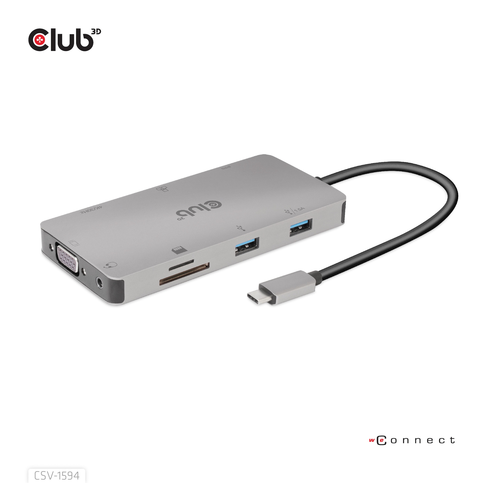 USB-C® 5Gbps 9-in-1 hub with HDMI™, VGA, 2x USB-A 5Gbps, RJ45, SD/Micro SD card slots and USB-C® Female port - Image 2
