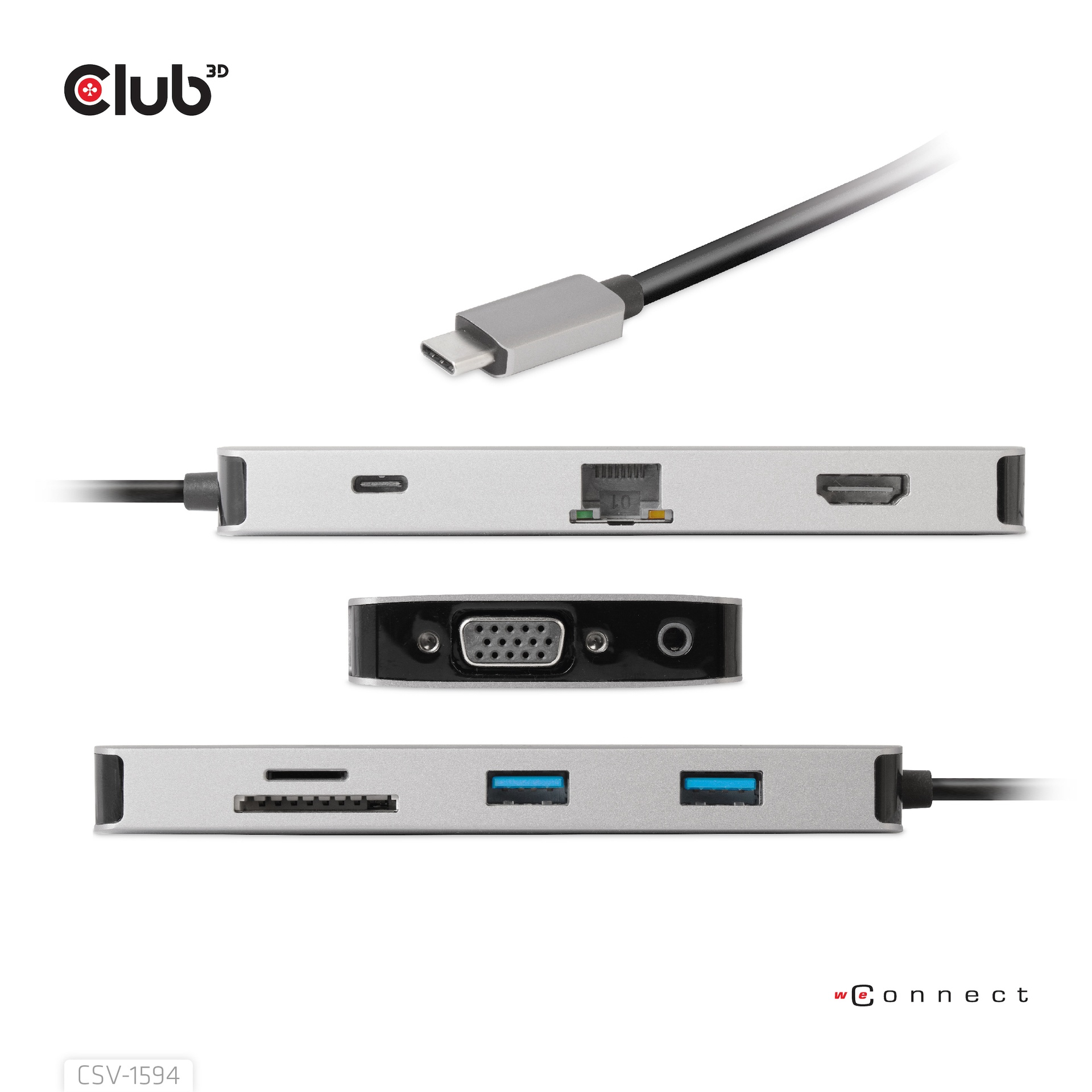 USB-C® 5Gbps 9-in-1 hub with HDMI™, VGA, 2x USB-A 5Gbps, RJ45, SD/Micro SD card slots and USB-C® Female port - Image 6