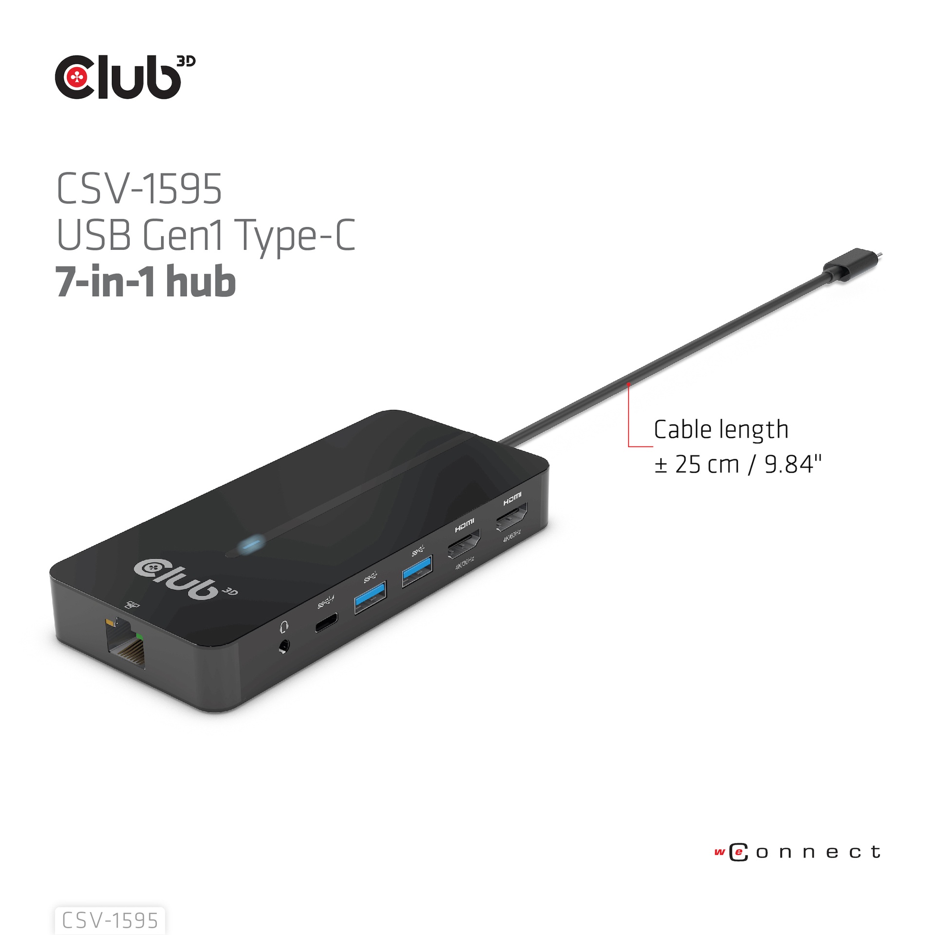 USB-C®5Gbps 7-in-1 hub with 2x HDMI™, 2x USB-A 5Gbps, 1x RJ45, 1x 3.5mm Audio, 1x USB-C® 5Gbps 100W Female port - Image 8