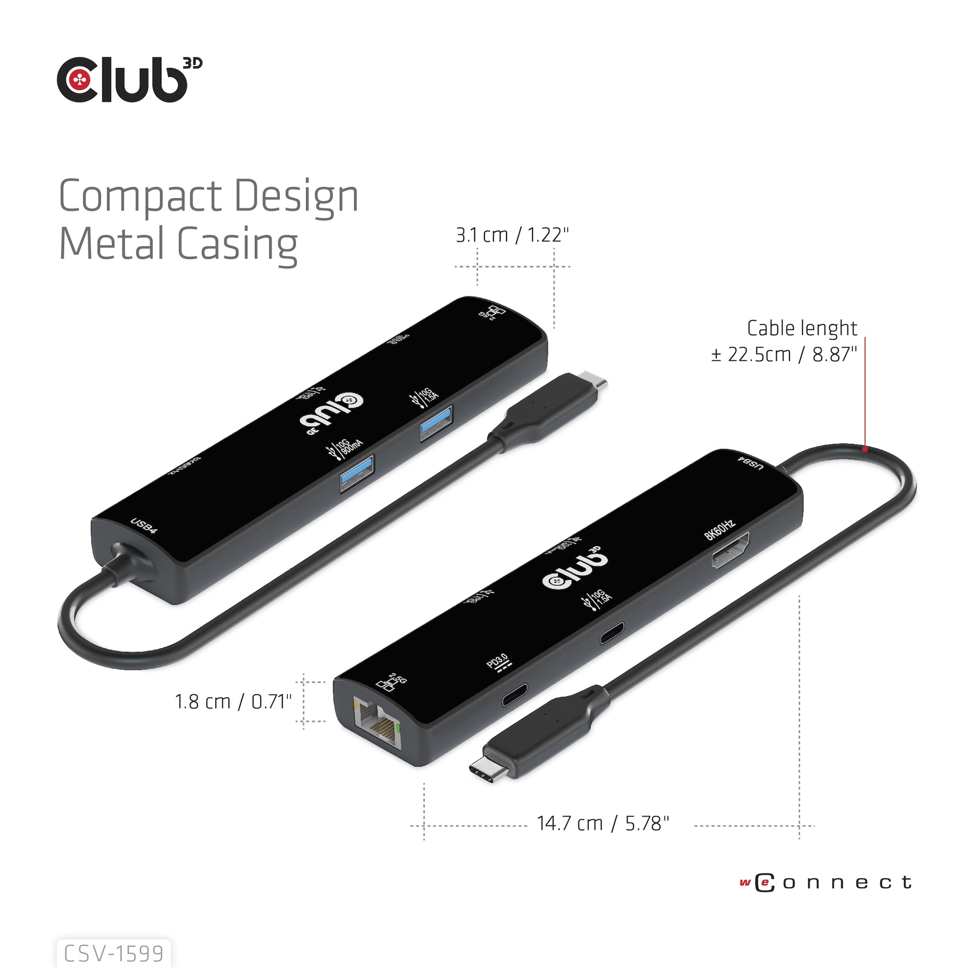 USB-C®10Gbps, (USB 4) 6-in-1 Hub with HDMI™ 8K60Hz or 4K120Hz, 2xUSB Type-A(10G), Ethernet RJ45(2.5G) and 2xUSB-C®, 1x Data(10G) and 1xPD3.0 charging 100 watt - Image 7