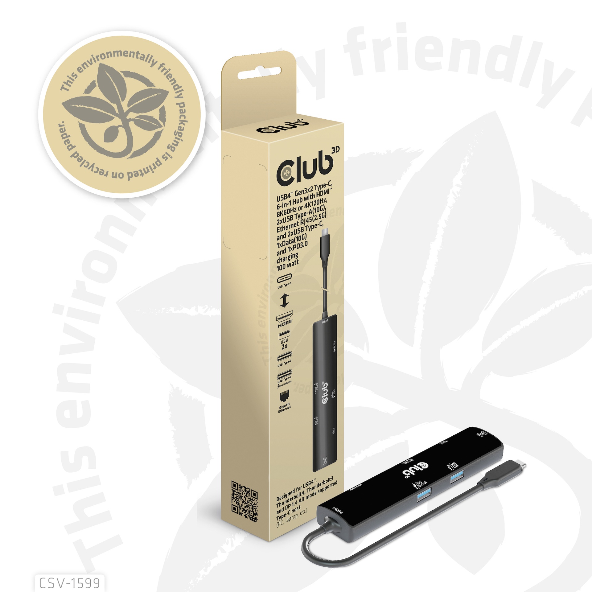 USB-C®10Gbps, (USB 4) 6-in-1 Hub with HDMI™ 8K60Hz or 4K120Hz, 2xUSB Type-A(10G), Ethernet RJ45(2.5G) and 2xUSB-C®, 1x Data(10G) and 1xPD3.0 charging 100 watt - Image 10