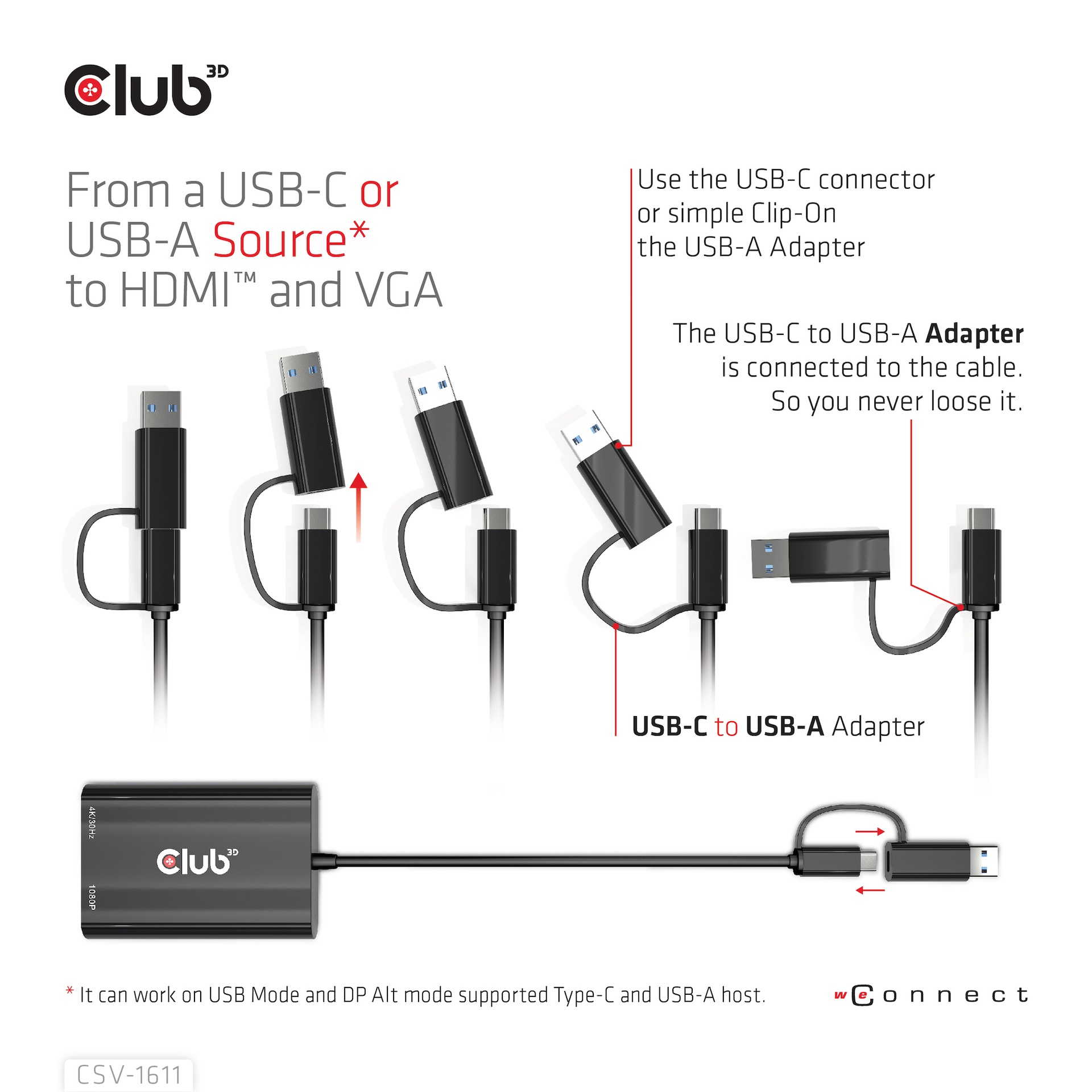 USB-C®/A 5Gbps to Dual HDMI™ (4K/30Hz) / VGA (1080/60Hz) - Image 5