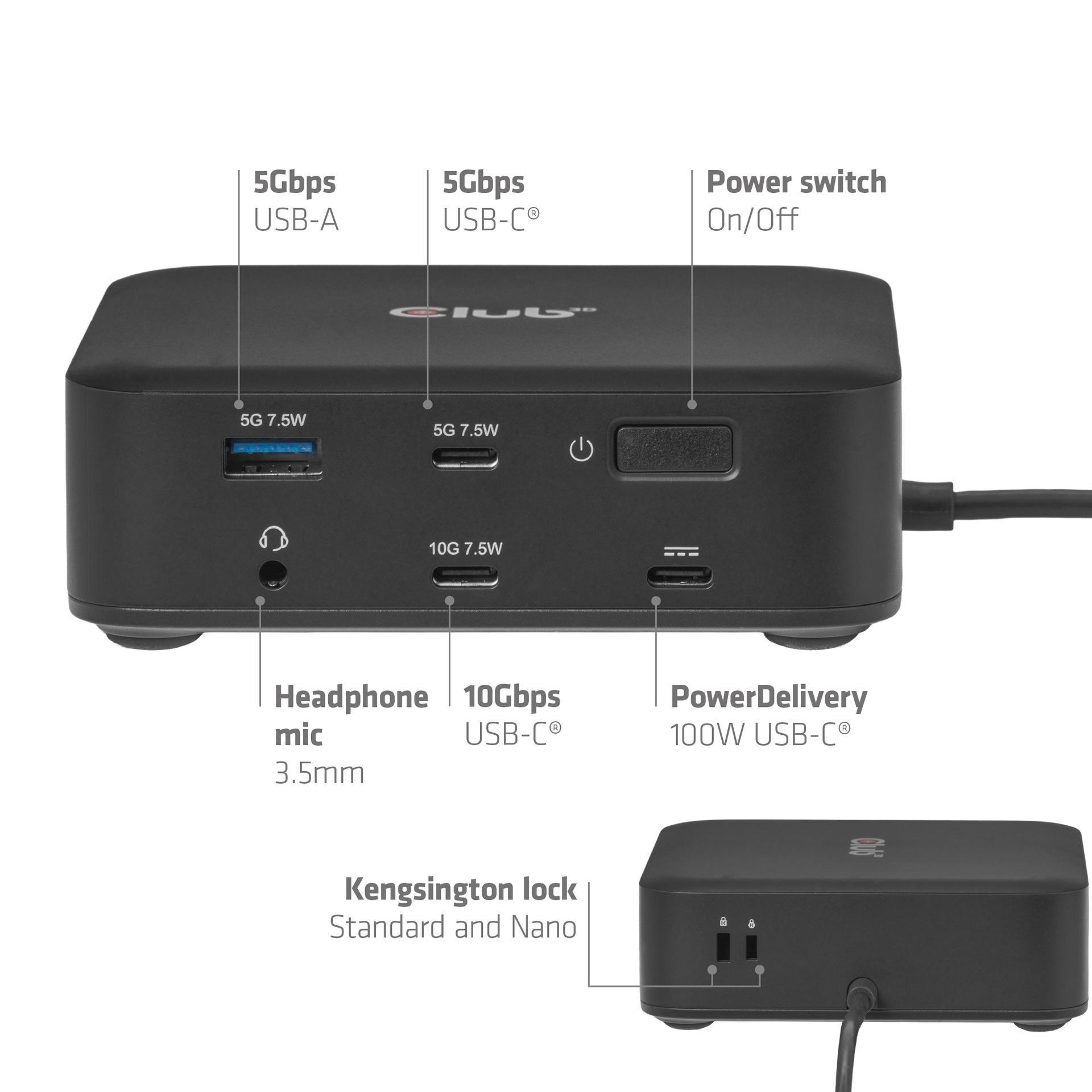 12-1 USB-C® Quad DisplayLink Docking Station 2x DisplayPort™ 8K60Hz + 2x HDMI™ 4K60Hz PD3.0 100Watt Ethernet 2.5G - Image 3