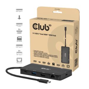 9-1 Dual HDMI™ USB-C® Hub PD3.0 100W