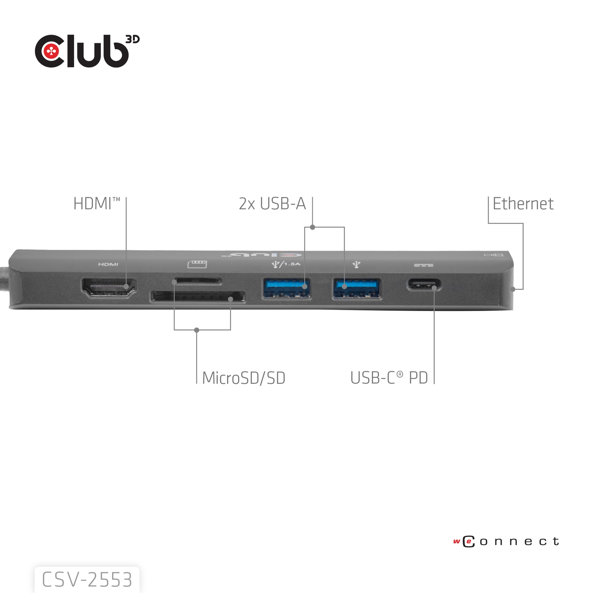 USB-C® 7-in-1 Hub to HDMI™ 4K60Hz /SD-TF Card slot 2x USB A / USB-C® PD / RJ45 - Image 4