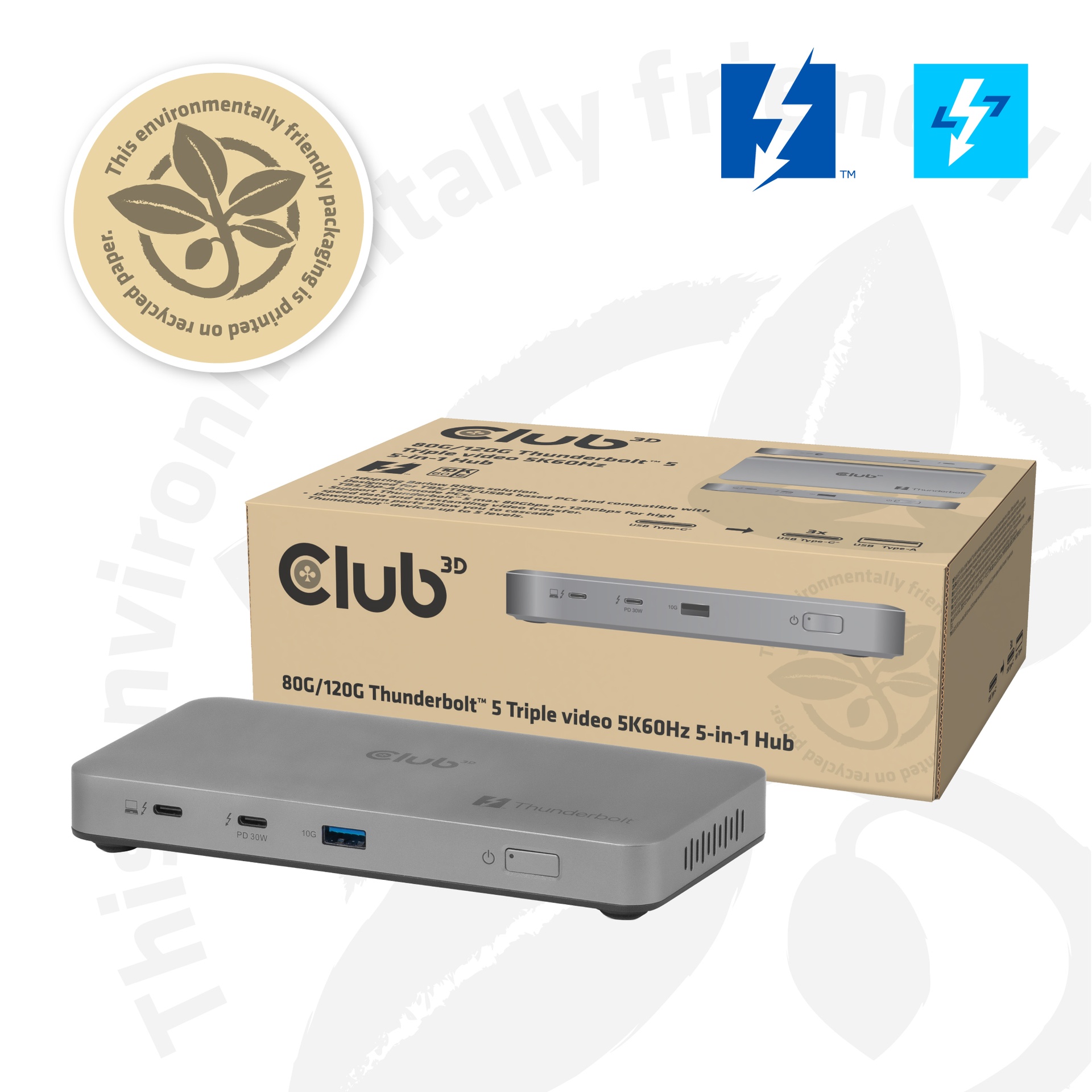 CSV-2563 5-1 Thunderbolt™ 5 Hub Triple video 5K60Hz Thunderbolt™ Share Certified 180W - Image 5
