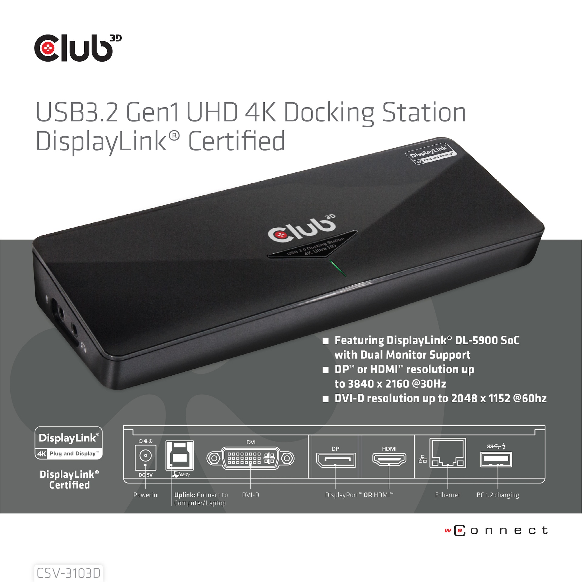 USB-A 5Gbps UHD 4K Docking Station Display Link® Certified - Image 2