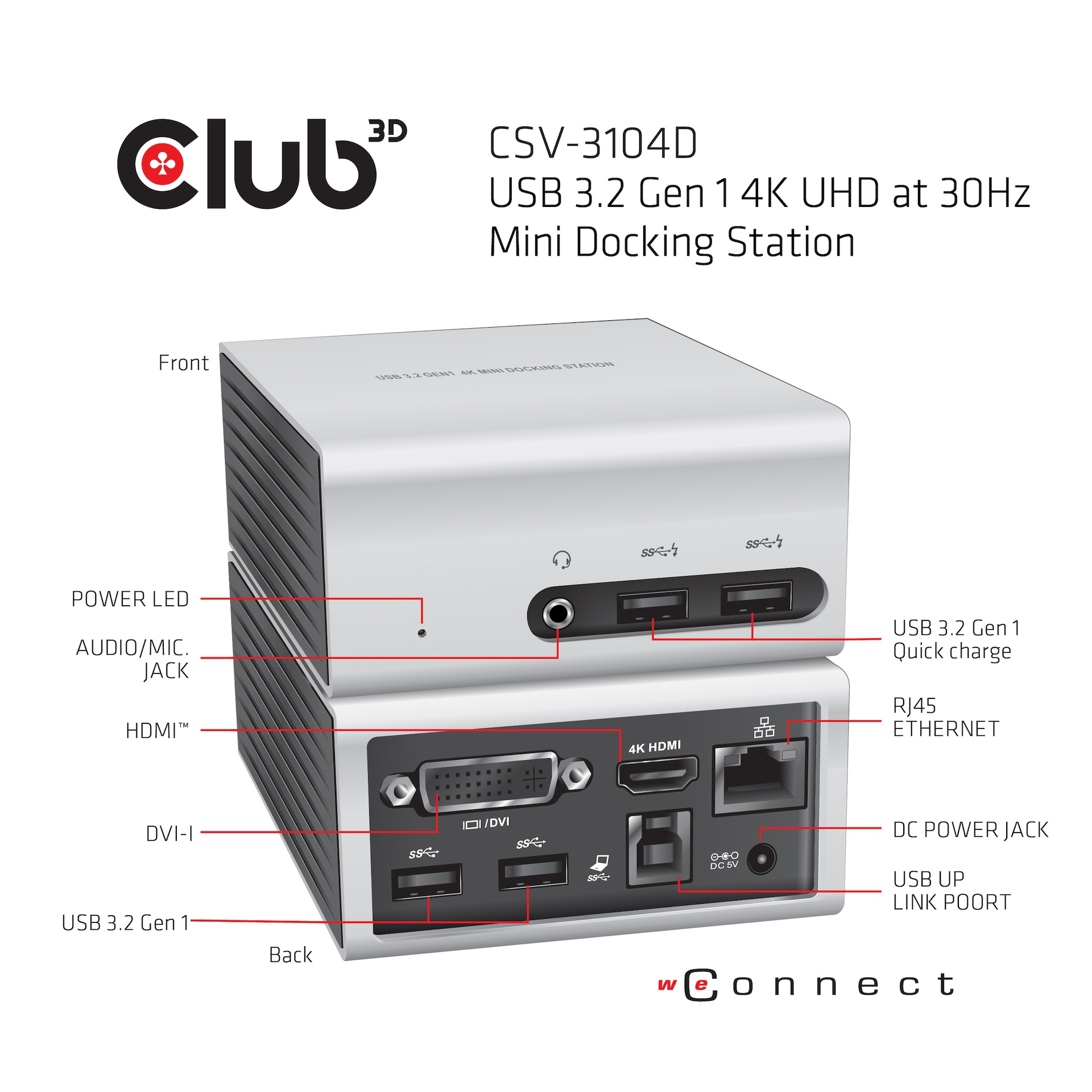 USB-A 5Gbps 4K UHD at 30Hz Mini Docking Station Ultra slim Design - Image 3
