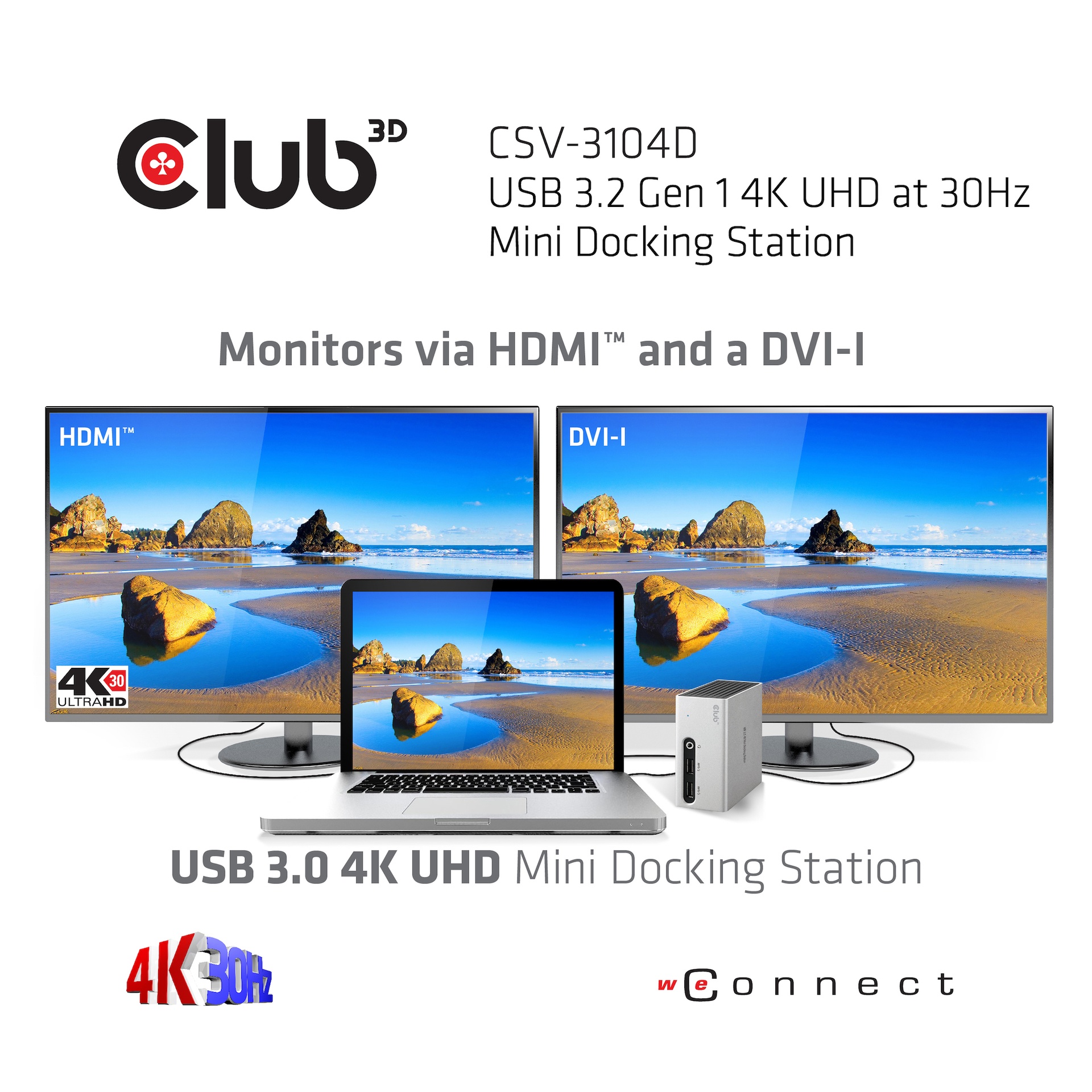 USB-A 5Gbps 4K UHD at 30Hz Mini Docking Station Ultra slim Design - Image 4