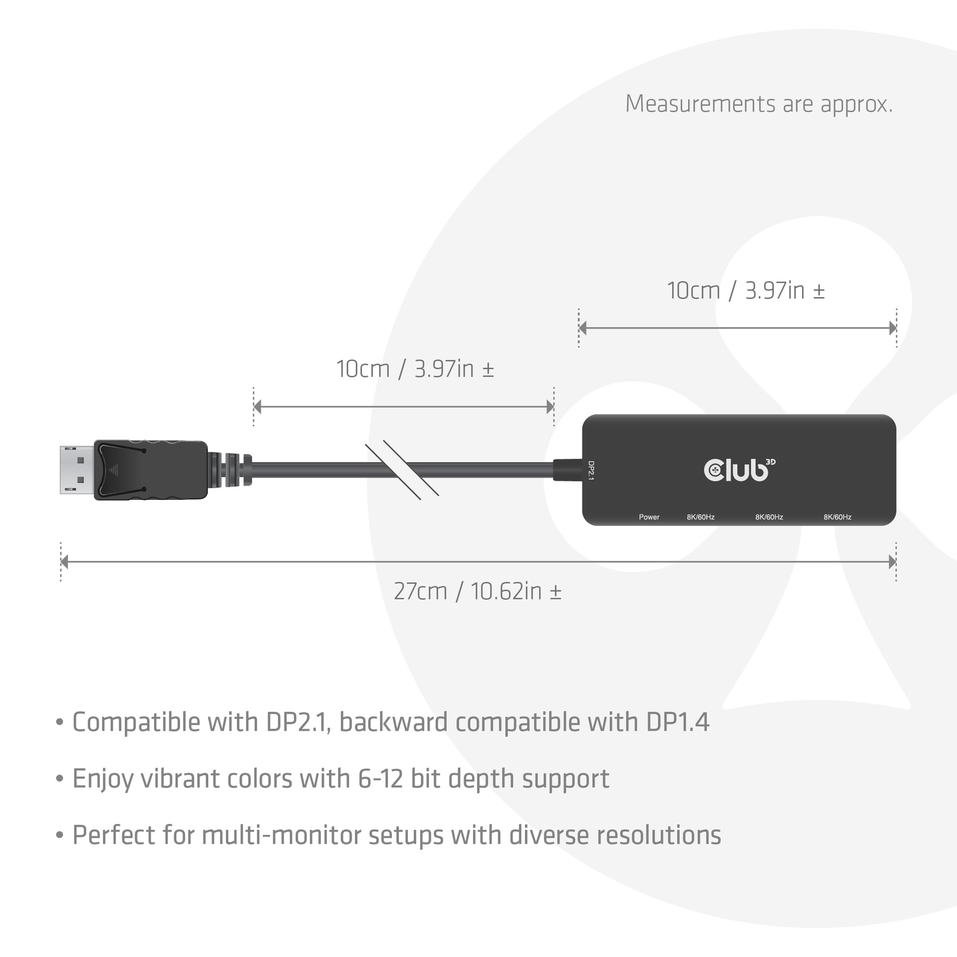 DisplayPort™ to Triple HDMI™ 8K60Hz Hub - Image 3