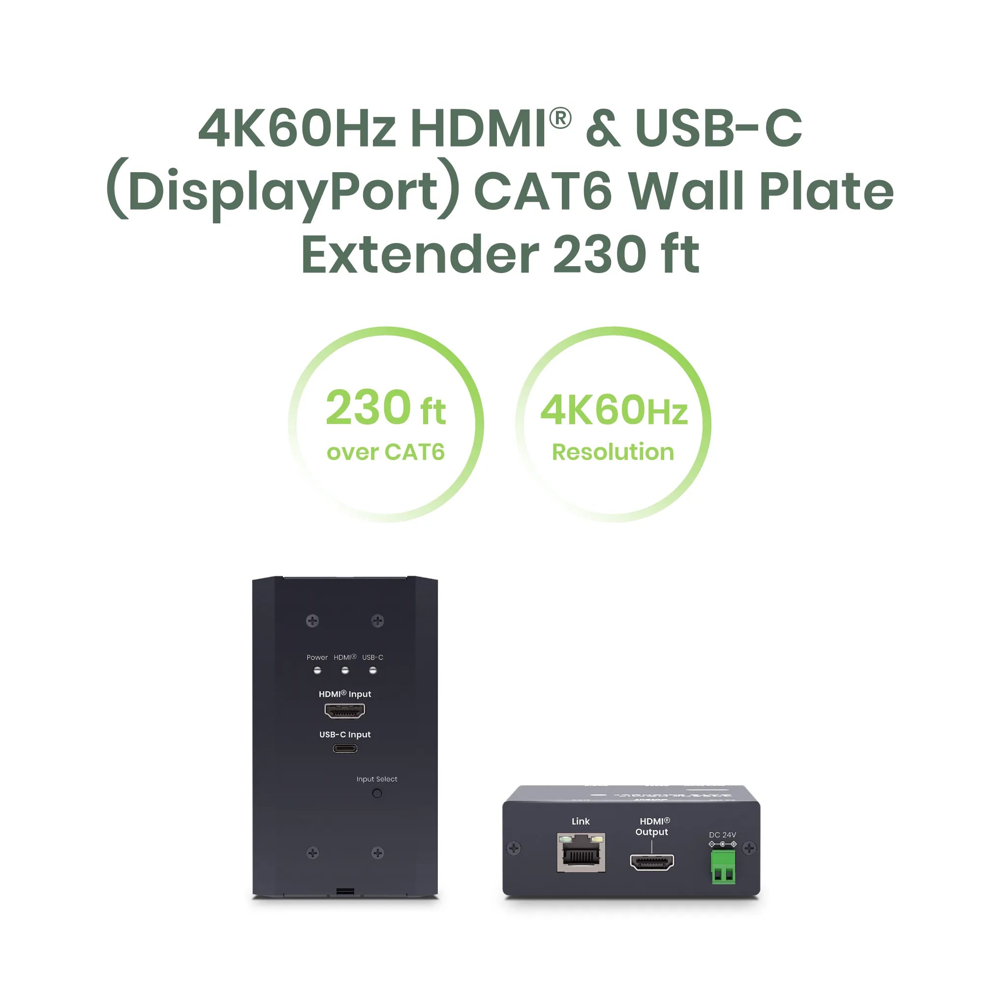 SCT USB-C/HDMI® Wall Plate CAT6 Extender - Professional Grade, Tested Before Shipping - TAA Compliant - Image 3