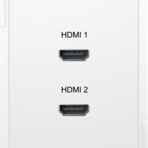 PWPFV202 Iconic (Pro series) P3040VX White Vertical wallplate with TEXT and two HDMI 2.0 10 cm -Tail  F-F