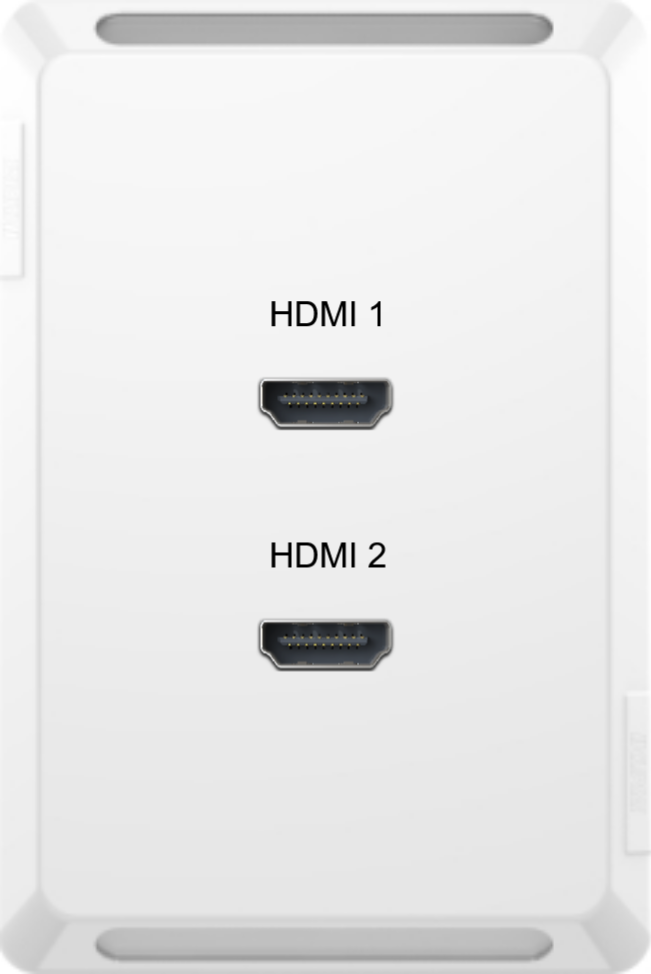 PWPFV202 Iconic (Pro series) P3040VX White Vertical wallplate with TEXT and two HDMI 2.0 10 cm -Tail F-F