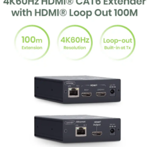 SwiftSync 2.0 4K60Hz HDMI® CAT6 Extender with HDMI® Loop Out 100M - TAA Compliant (RX)