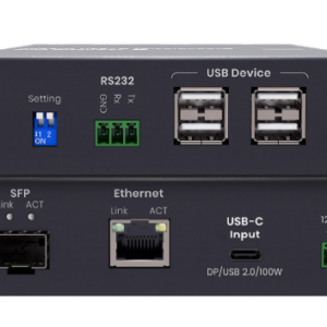 UKM01P-4K6G 4K60Hz USB-C (DisplayPort 1.2) KVM Extender with USB-PD 3.0 100m + (TX & RX) > 10 KMTR Fiber TAA Compliant