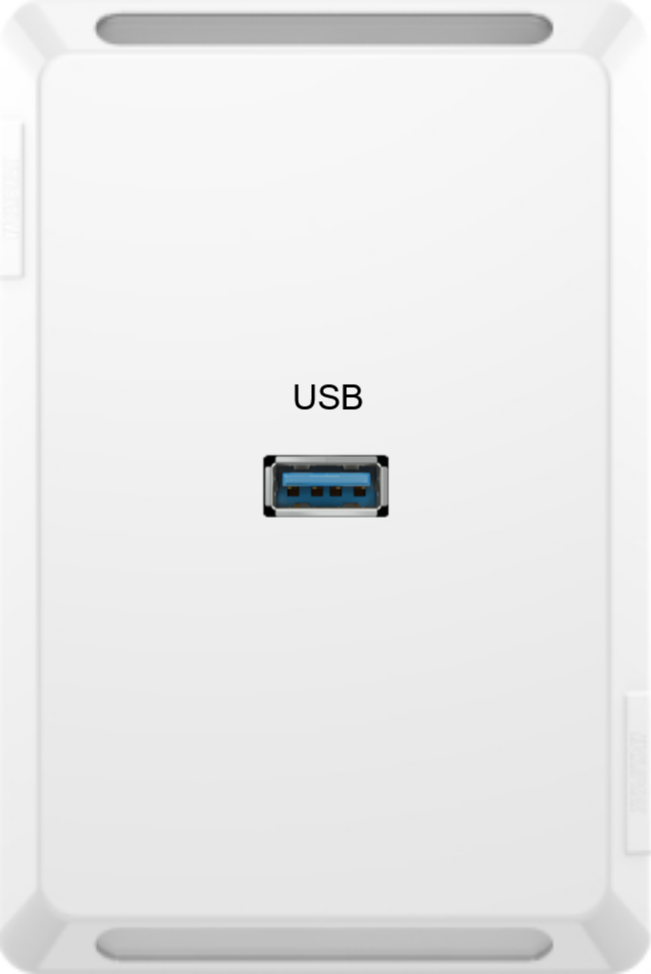 PWPFV4010 Iconic (Pro series) P3040VX White Vertical wall plate with TEXT and one USB 3.2 Gen 1