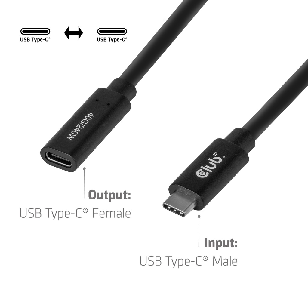 CAC-2502 USB-C® 40Gbps Extension Cable 1m/3.28ft 240W 8K60Hz M/F USB-C® 40Gbps backward‑compatible USB 3.2 GEN 2 - Image 4